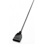 Черный кожаный стек с гладкой ручкой - 55 см.